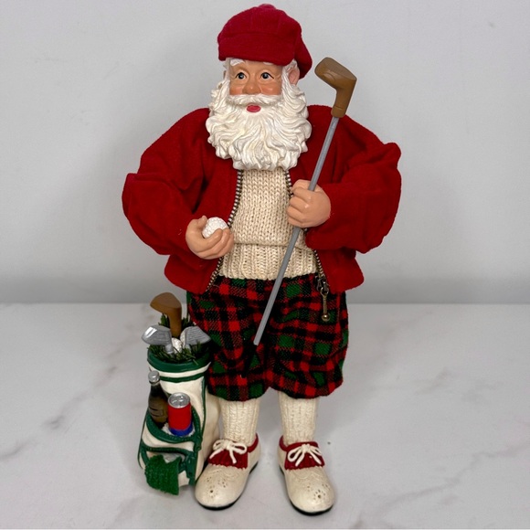 Self Standing Golfer Santa Figurine Christmas Decor - Picture 1 of 14
